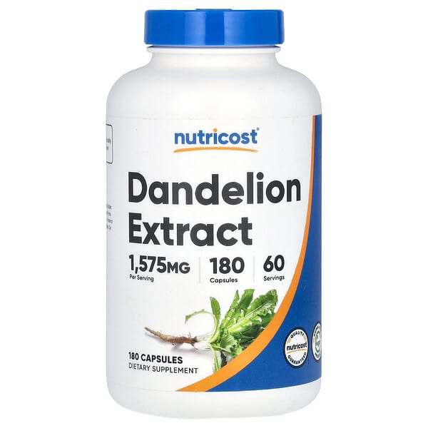 Nutricost Dandelion Extract, 180 Capsules (525 mg per Capsule)