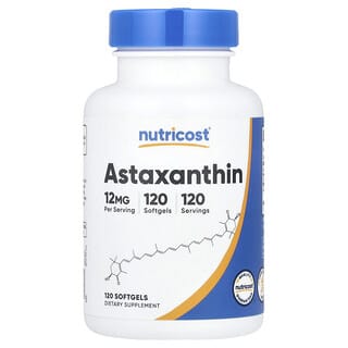 Nutricost, Astaxanthin , 12 mg, 120 měkkých kapslí