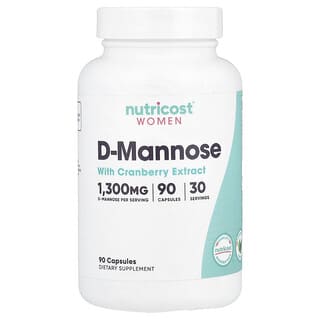 Nutricost, D-manosa con extracto de arándano rojo para mujeres, 90 cápsulas