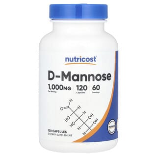 Nutricost, D-manóza, 1 000 mg, 120 tobolek (500 mg v jedné tobolce)