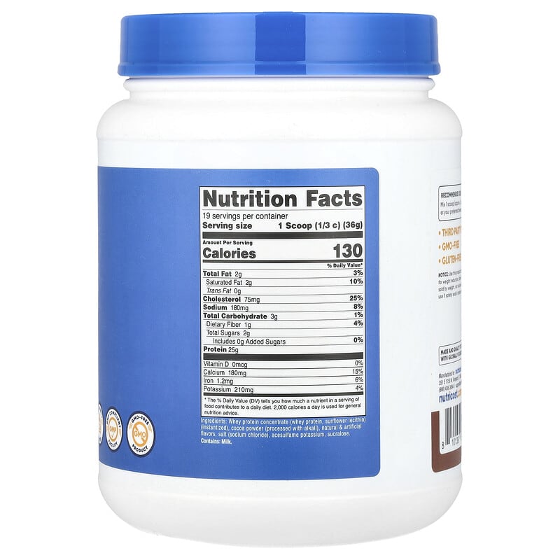 Купить Nutricost, Концентрат сывороточного протеина, молочный шоколад, 680 г