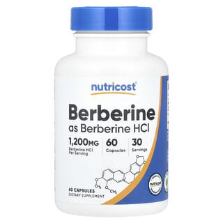 Nutricost, Berberina, 1.200 mg, 60 Cápsulas (600 mg por Cápsula)