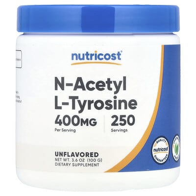 Nutricost, N-Acetyl-L-Tyrosine, Unflavored, 3.6 oz (100 g)