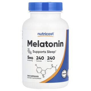 Nutricost, Melatonina, 5 mg, 240 cápsulas
