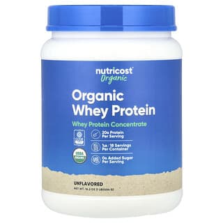 Nutricost, Proteína de suero de leche orgánico, sin sabor`` 454 g (1 lb)