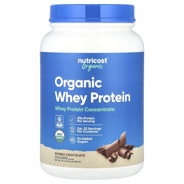 Nutricost, 유기농 유청 단백질, 더블 초콜릿, 907g(2lb)