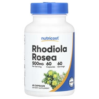 Nutricost, Rhodiola Rosea, 500 mg, 60 капсули