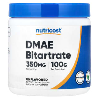 Nutricost, Bitartrato de DMAE, Sin sabor, 100 g (3,6 oz)