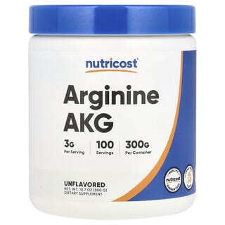 Nutricost, Arginine AKG, Unflavored, Arginin AKG, geschmacksneutral, 300 g (10,7 oz.)