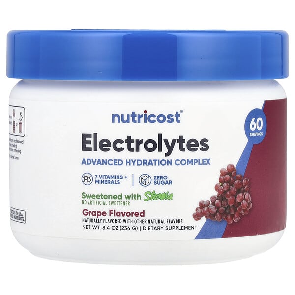 Nutricost Electrolytes, Advanced Hydration Complex, Grape, 8.4 oz (234 g)