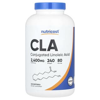 Nutricost, CLA, 2.400 mg, 240 Cápsulas Softgel (800 mg por Cápsula Softgel)