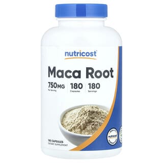 Nutricost, Akar Maca, 750 mg, 180 Kapsul