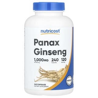 Nutricost, Panax Ginseng, 1.000 mg, 240 Kapsül (Kapsül başına 500 mg)