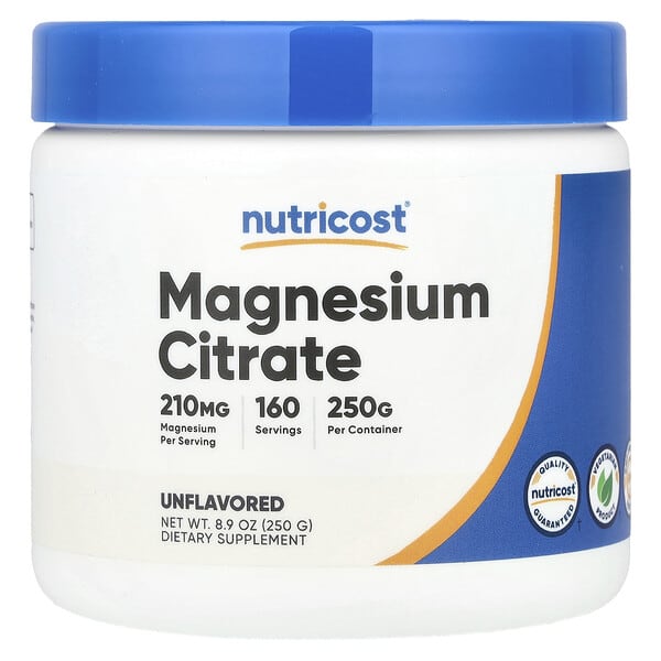 Nutricost Magnesium Citrate, Unflavored, 8.9 oz (250 g)