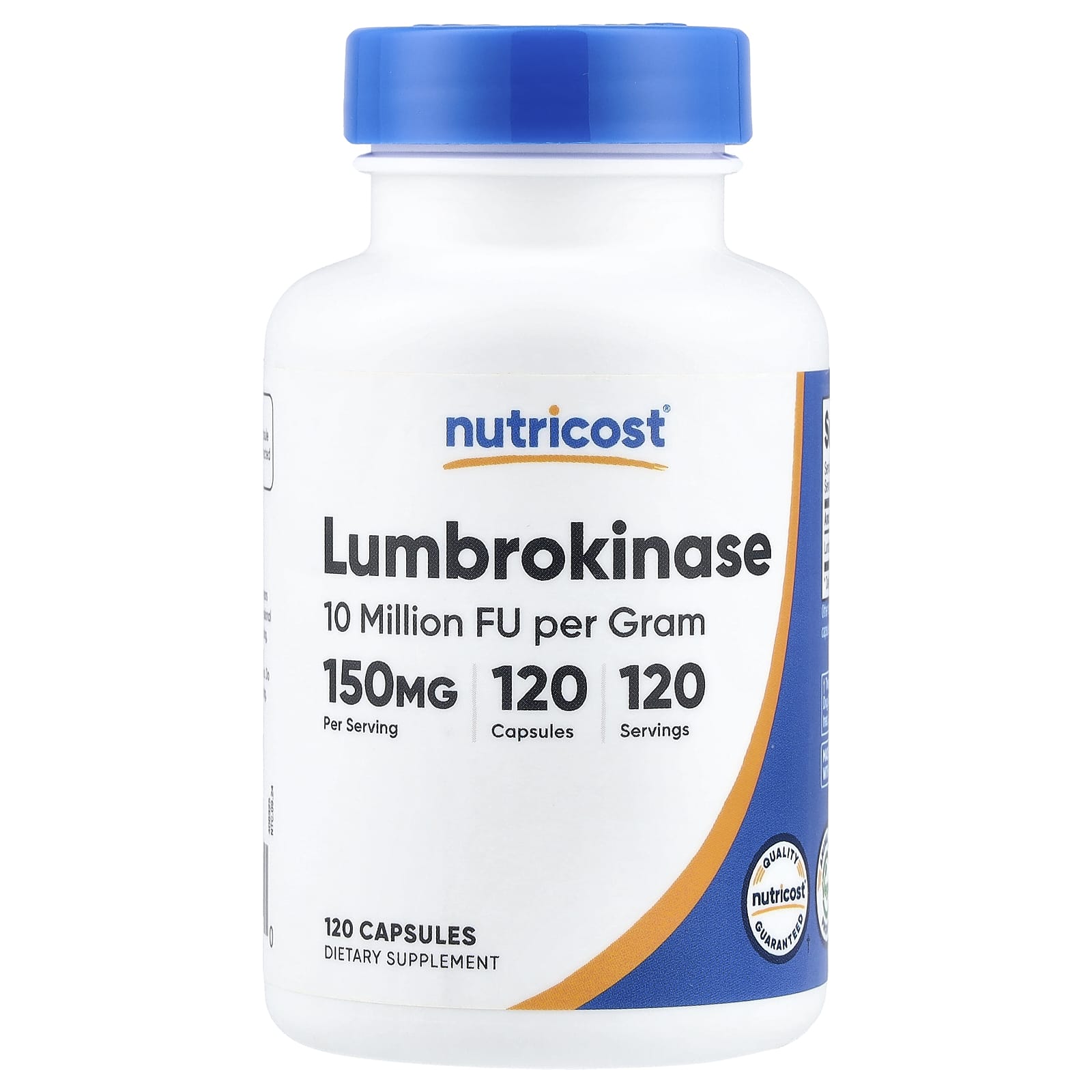 Nutricost, люмброкиназа, 150 мг, 120 капсул