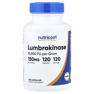 Nutricost, Lumbrokinase, 150 mg, 120 capsules