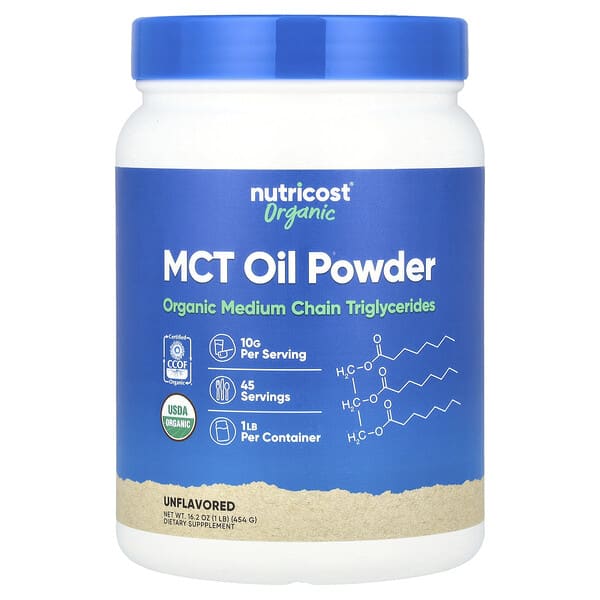 Organic MCT Oil Powder, Unflavored, 16.2 oz (454 g)