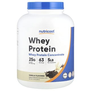 Nutricost, Concentrado de proteína de suero de leche, Vainilla`` 2268 g (5 lb)