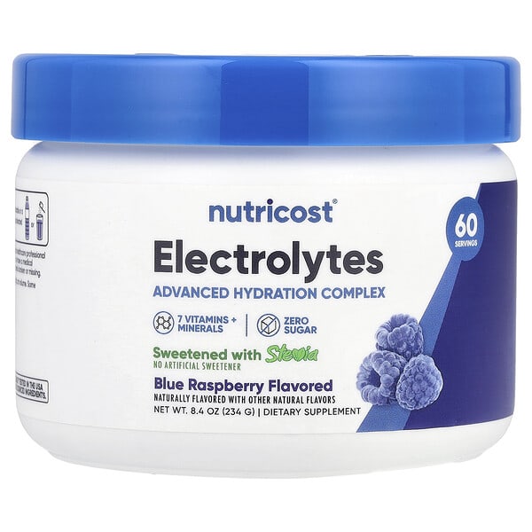Electrolytes, Advanced Hydration Complex, Blue Raspberry, 8.4 oz (234 g)