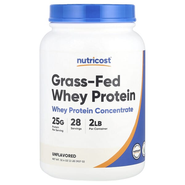 Grass-Fed Whey Protein, Unflavored, 2 lb (907 g)