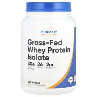 Nutricost, Grass-Fed Whey Protein Isolate, Molkenproteinisolat von grasgefütterten Kühen, geschmacksneutral, 907 g (2 lb.)