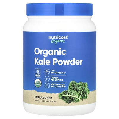 Nutricost, Organic Kale Powder, Unflavoured, 16.2 oz (454 g)