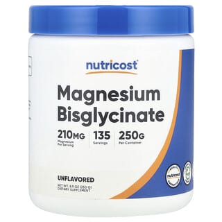 Nutricost, Bisglicinato di magnesio, non aromatizzato, 250 g