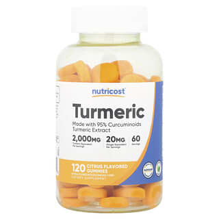 Nutricost, Turmeric Gummies, Citrus, 120 Gummies