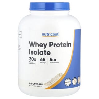 Nutricost, Isolato di proteine del siero di latte, non aromatizzato, 2.268 g