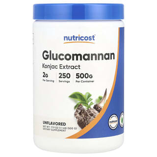 Nutricost, Glucomannan, Unflavored, Glucomannan, geschmacksneutral, 500 g (17,9 oz.)