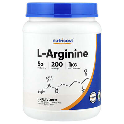 Nutricost, L-Arginine, Unflavoured, 35.7 oz (1 kg)