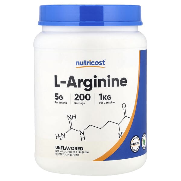 Nutricost, L-Arginine, Unflavored, 35.7 oz (1 kg) — product photo 1