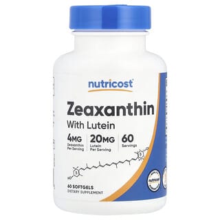 Nutricost, Zeaxanthin With Lutein, Zeaxanthin mit Lutein, 60 Weichkapseln