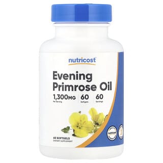 Nutricost, Aceite de onagra, 1300 mg, 60 cápsulas blandas