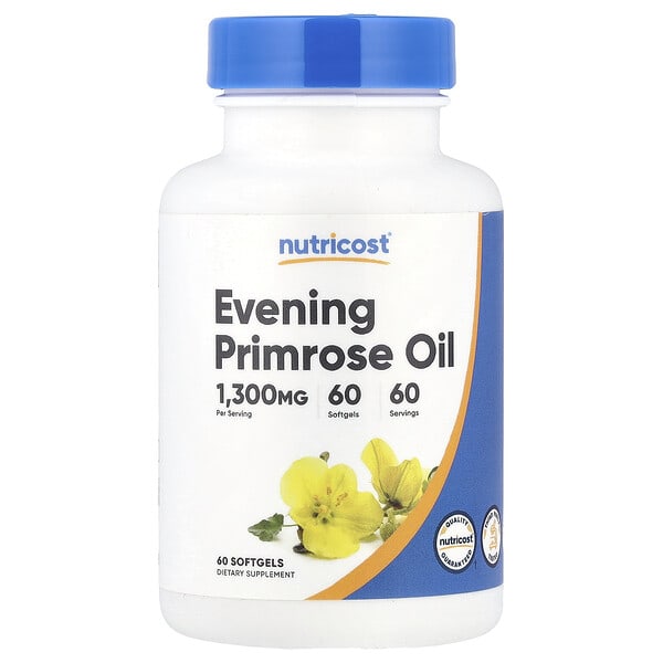 Nutricost, 달맞이꽃 오일, 1,300mg, 소프트젤 60정