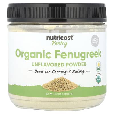 Nutricost, Pantry, Organic Fenugreek Powder, Original, 16.2 oz (454 g)