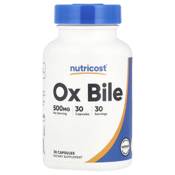 Ox Bile, 500 mg, 30 Capsules