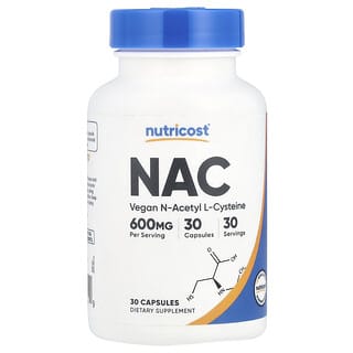 Nutricost, NAC, 600 mg, 30 Cápsulas