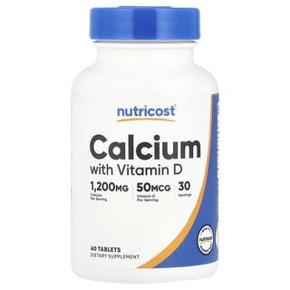 Nutricost, Calcium with Vitamin D, Calcium mit Vitamin D, 60 Tabletten