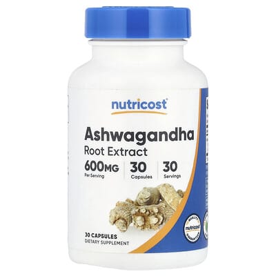 Nutricost, Ashwagandha Root Extract, 600 mg, 30 Capsules