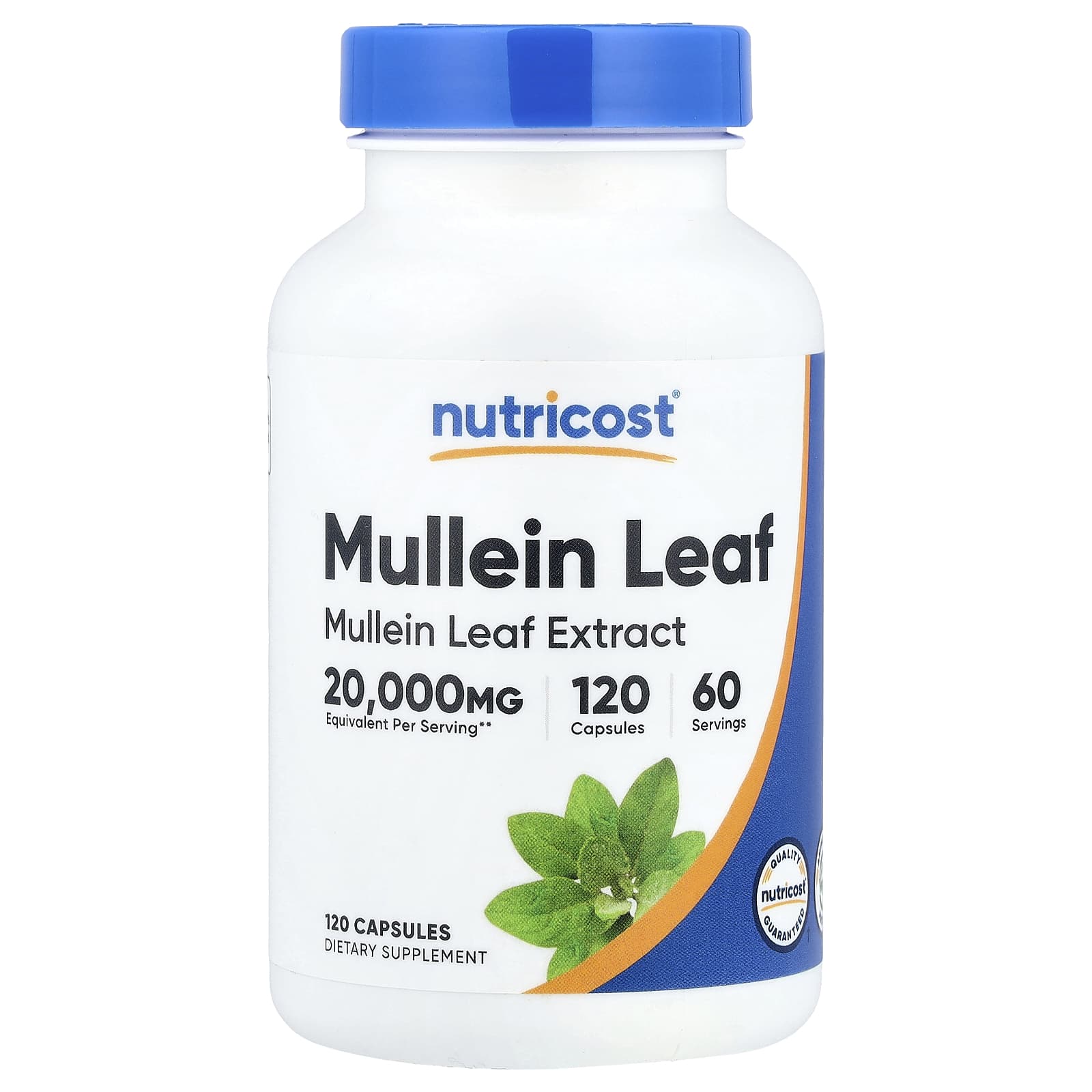 Nutricost, листья коровяка, 120 капсул (500 мг в 1 капсуле)