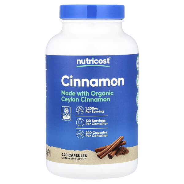 Nutricost Cinnamon, 240 Capsules (600 mg per Capsule)
