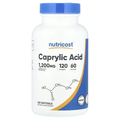 Nutricost, Caprylic Acid, 1200 mg, 120 Softgels (600 mg each softgel)