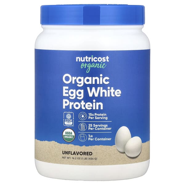 Organic Egg White Protein, Unflavored, 1 lb (454 g)