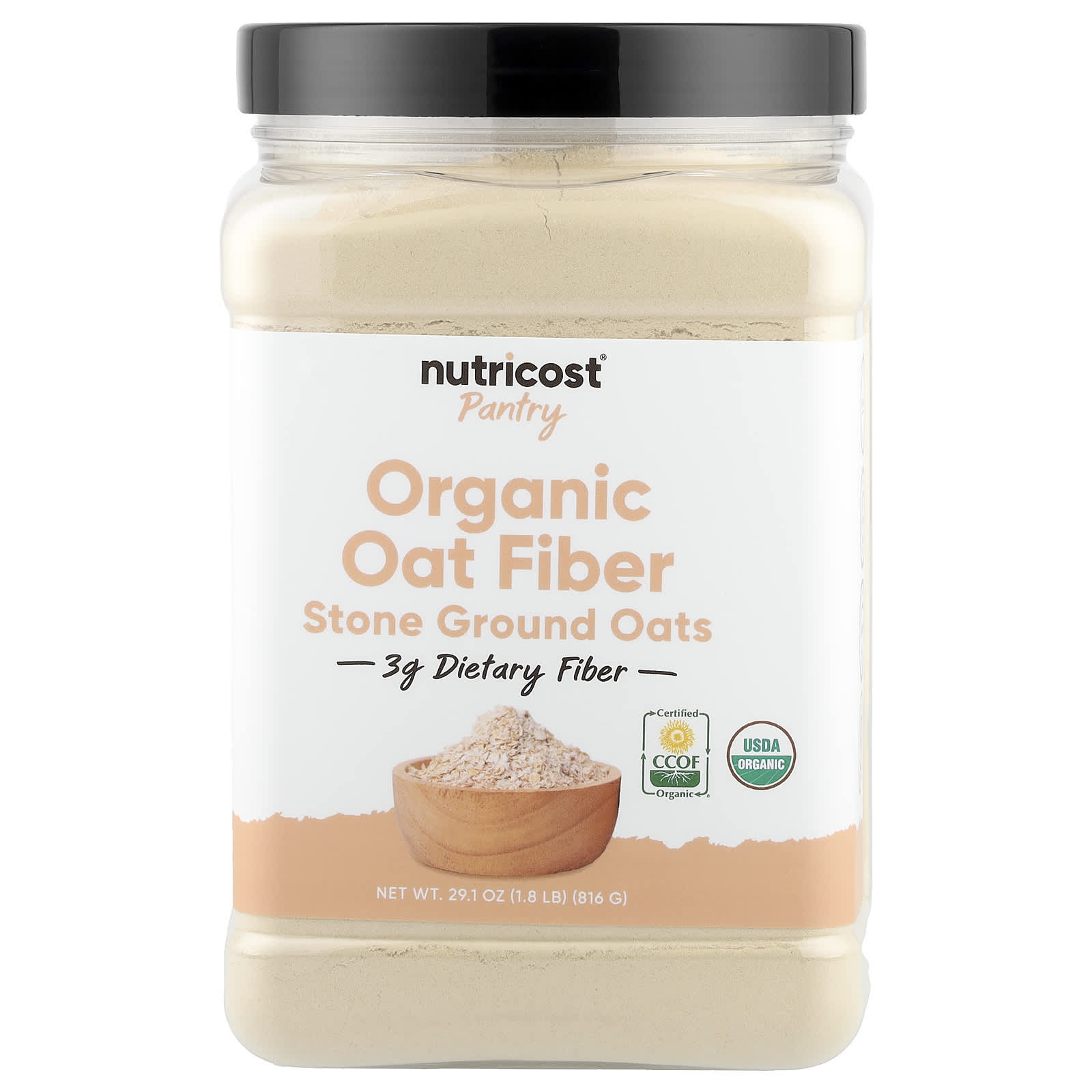 Nutricost, Pantry, органическая овсяная клетчатка, 816 г (29,1 унции)