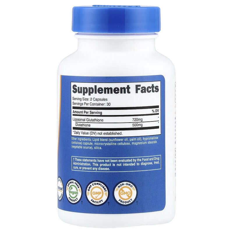liposomal glutathione iherb Liposomal, Glutathione, 60 Vegetable Capsules (250 mg per Capsule) main image 1