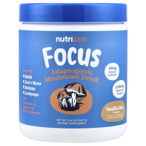 Nutricost, NutriZen®, Concentration, Boisson aux champignons adaptogène, Vanille et chai, 240 g