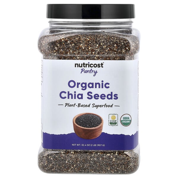 Nutricost, Pantry, Organic Chia Seeds, 32.4 oz (907 g) — product photo 1