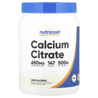 Nutricost, Citrato de Cálcio, Sem Sabor, 500 g (17,9 oz)