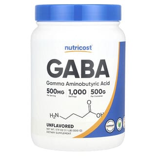 Nutricost, GABA, Unflavored, 17.9 oz (500 g)